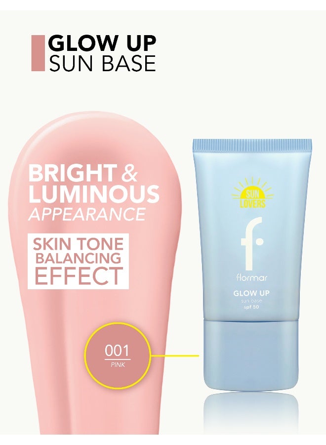 flormar Glow Up Sun Base SPF 50+ – Daily UV Protection Primer, Lightweight Texture, Radiant Skin Finish pink - Image 4