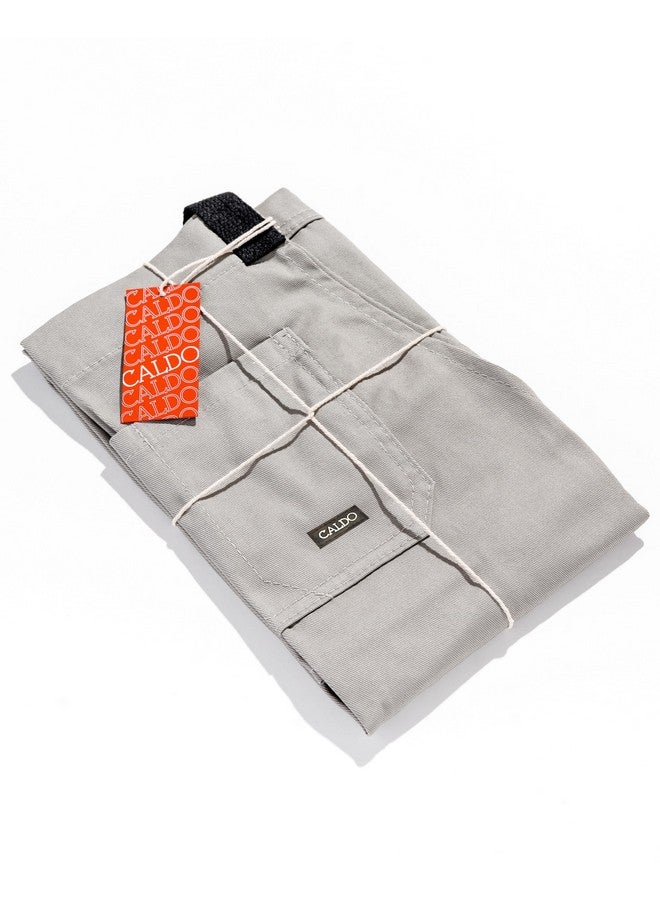 Caldo Daily Cotton Kitchen Apron for Cooking- Mens and Womens Professional Chef or Server Bib Apron - Adjustable Straps with Pockets and Towel Loop (Grey) - Image 3