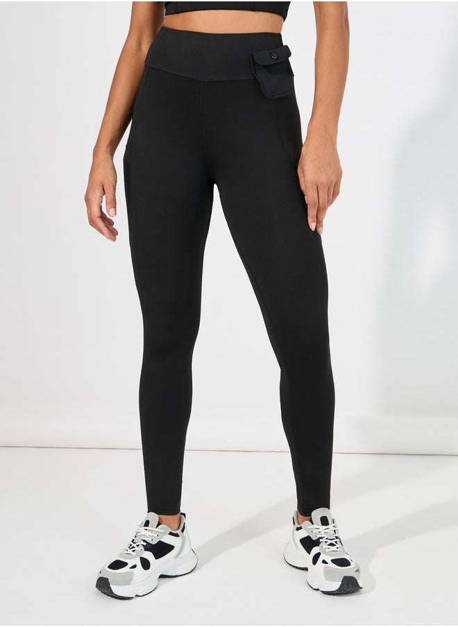 Styli Mini Waist Pouch Detail Side Pocket Leggings  - Image 2