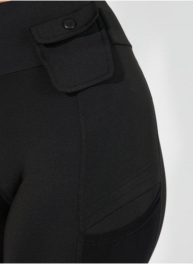 Styli Mini Waist Pouch Detail Side Pocket Leggings  - Image 3
