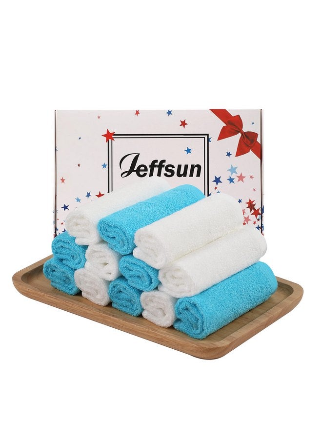 JEFFSUN Baby Washcloths 12 Pack, 10x10 inch Heavenly Soft Wash Cloths for Face and Body, Gentle & Safe White Face Towels on Sensitive Skin, Baby Essentials Bath Shower Gifts for Newborn Kid Toddler Children - Image 1