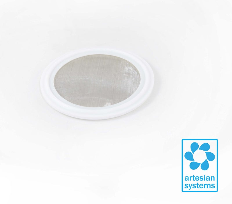 ARTESIAN SYSTEMS 1.5” Tri Clamp (Teflon) PTFE Screen Filter Gasket 316L 100Uf Micron Screen Stainless Steel Pharmaceutical Grade Filter Mesh. PTFE Inverted Envelope with Floating Stainless Mesh! with FDA Certification - Image 2