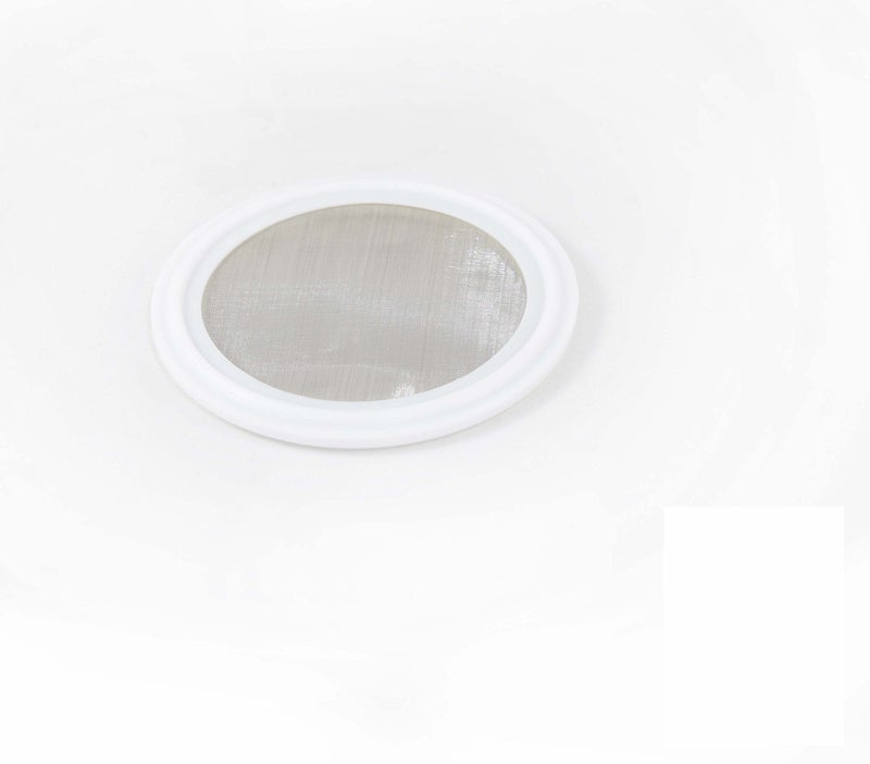 ARTESIAN SYSTEMS 1.5” Tri Clamp (Teflon) PTFE Screen Filter Gasket 316L 100Uf Micron Screen Stainless Steel Pharmaceutical Grade Filter Mesh. PTFE Inverted Envelope with Floating Stainless Mesh! with FDA Certification - Image 1
