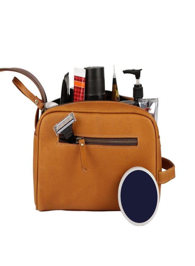 KomalC Travel Toiletry Bag - Premium Leather Dopp Kit for Men & Women with Water-Resistant Lining & Spacious Zippered Organizer - Image 2
