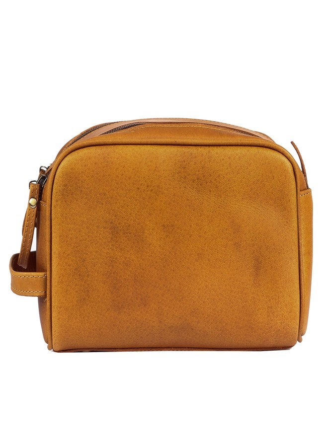 KomalC Travel Toiletry Bag - Premium Leather Dopp Kit for Men & Women with Water-Resistant Lining & Spacious Zippered Organizer - Image 3