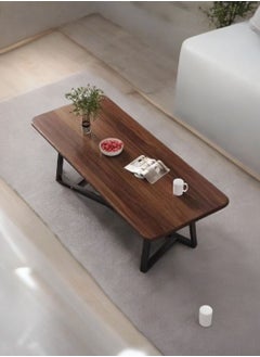 ماركة غير محددة طاولة قهوة مستطيلة بأرجل بإطار فولاذي وسطح مكتب كبير أنيق-EI-204  - Image 3