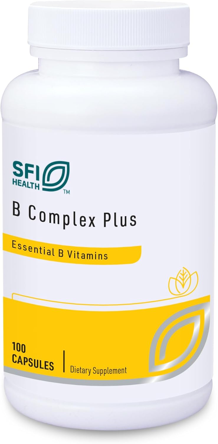 Klaire Labs B Complex Plus  High Potency B Vitamin Complex with B12 Methylcobalamin B6  Metafolin Folate  Energy GI Tract  Brain Health Support  Hypoallergenic 100 Capsules - Image 1