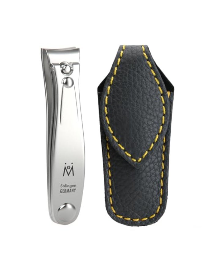 GERMANIKURE Professional Large Nail Clipper 8 cm FINOX Surgical Stainless Steel Manicure and Pedicure Tools in Leather Case Ethically Made in Solingen Germany 4712 Travel Size Nail Care - Image 1