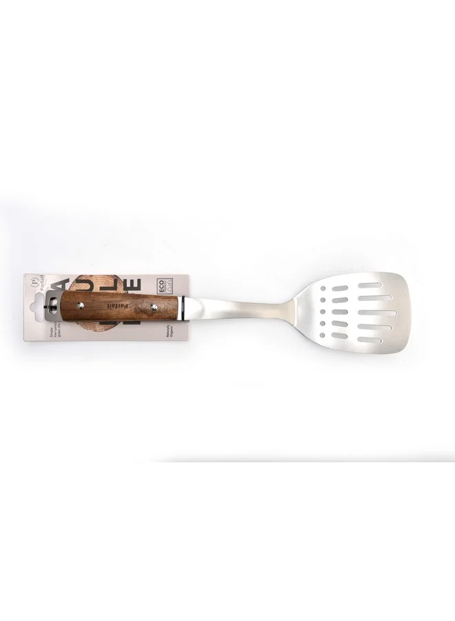 PARFAIT Slotted Turner with Wooden Handle Silver and Brown 3 x 8.1 x 36 cm N-C212KA0127