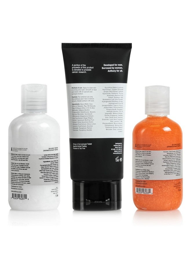 Anthony Face It & Go Kit Set Includes Glycolic Facial Cleanser 3.4 Fl Oz. All Purpose Facial Moisturizer 3 Fl Oz. Facial Scrub 3.4 Fl Oz. - Image 2