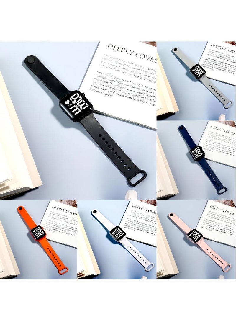 DTBG 6 Pcs Kids' Square Water Resistant Silicone Digital Watch - Image 2