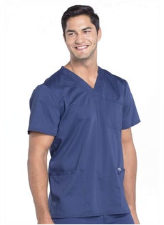 Cherokee V- Neck Men's Scrubs Top with Pockets WW670, XL, Navy  - Image 5
