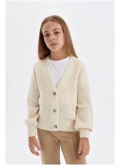 DeFacto Girl Tricot Regular Fit V Neck Long Sleeve Cardigan  - Image 5