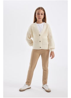DeFacto Girl Tricot Regular Fit V Neck Long Sleeve Cardigan  - Image 4