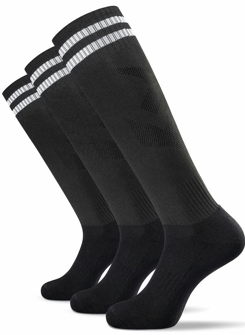 Generic 3 Pairs Men's Sports Socks Soccer Anti-slip Football Breathable Athletic Rugby Hockey Socks, One Size - Image 1