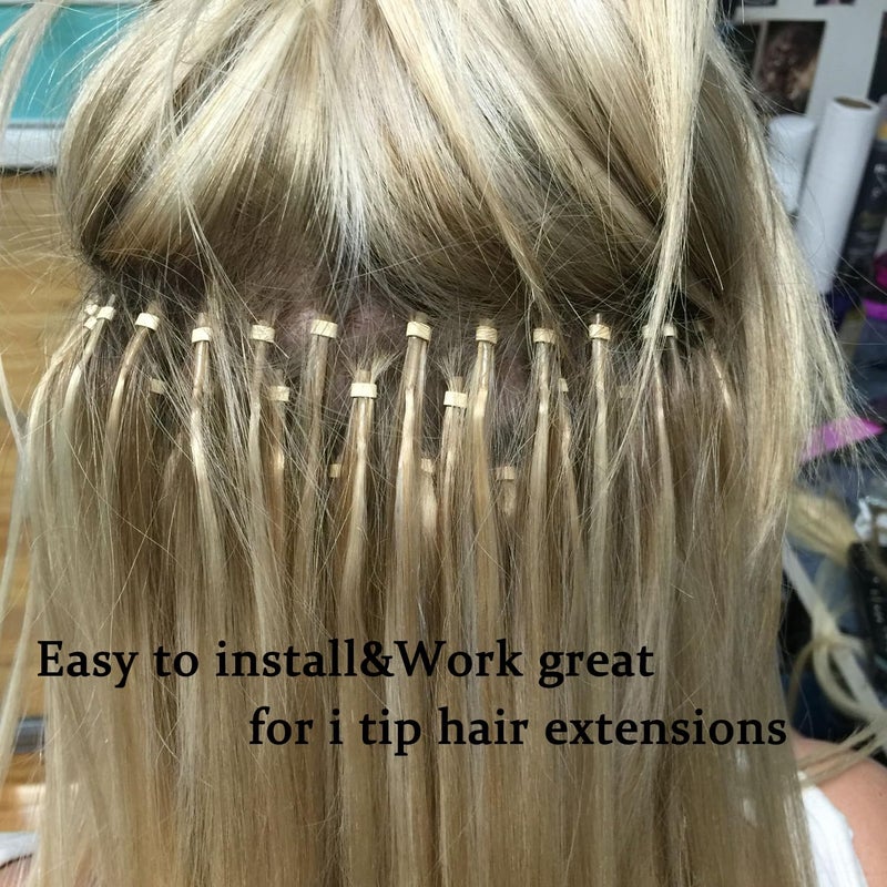 GOTDYA 1000pcs 5mm Brown Extension Beads,Silicone Lined Micro Rings,MicroLink I Tip Weft Sew in Beads for Fairy/Hair Tinsel and Feathers Extensions - Image 5