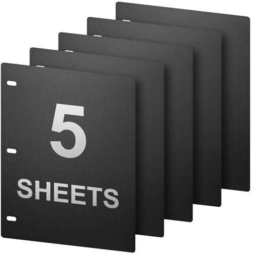 Homakover 1mm Thick Full Flat Sheet Lifters, Protect Binder Page Sheet for 11x8.5in 3-Ring & D-Ring Binders - 5 pcs - Image 1