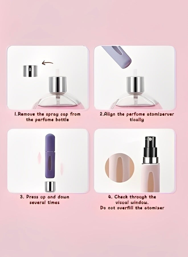 4 Pieces of  Plush Portable Travel Perfume Bottles Multicolour with Keychain Attached Refillable Fragrance Atomizers for On the Go Leakproof Mini Perfume Dispensers with Soft Plush Cover for Purse Bag and Travel - Image 3