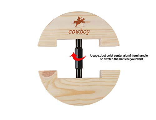 Cowboy Hat Stretcher,Large Size 7 1/2 to 10 5/8-Colourful Adjustable Buckle Heavy Duty(Large, Black) - Image 2