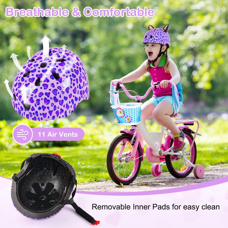 Lemmeko Kids Bike Helmet for Girls 3-5/5-8/8-14, Adjustable Helmet with DIY Cat Ears, Cute Toddler Youth Helmets for Skateboard Scooter Cycling Roller Skating - Image 4