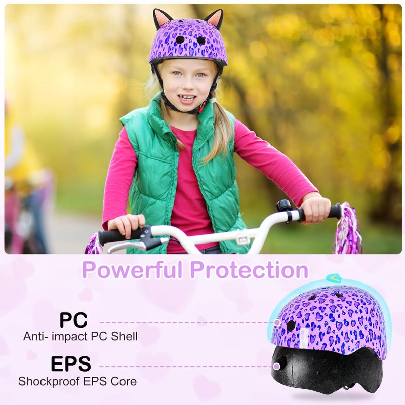 Lemmeko Kids Bike Helmet for Girls 3-5/5-8/8-14, Adjustable Helmet with DIY Cat Ears, Cute Toddler Youth Helmets for Skateboard Scooter Cycling Roller Skating - Image 2
