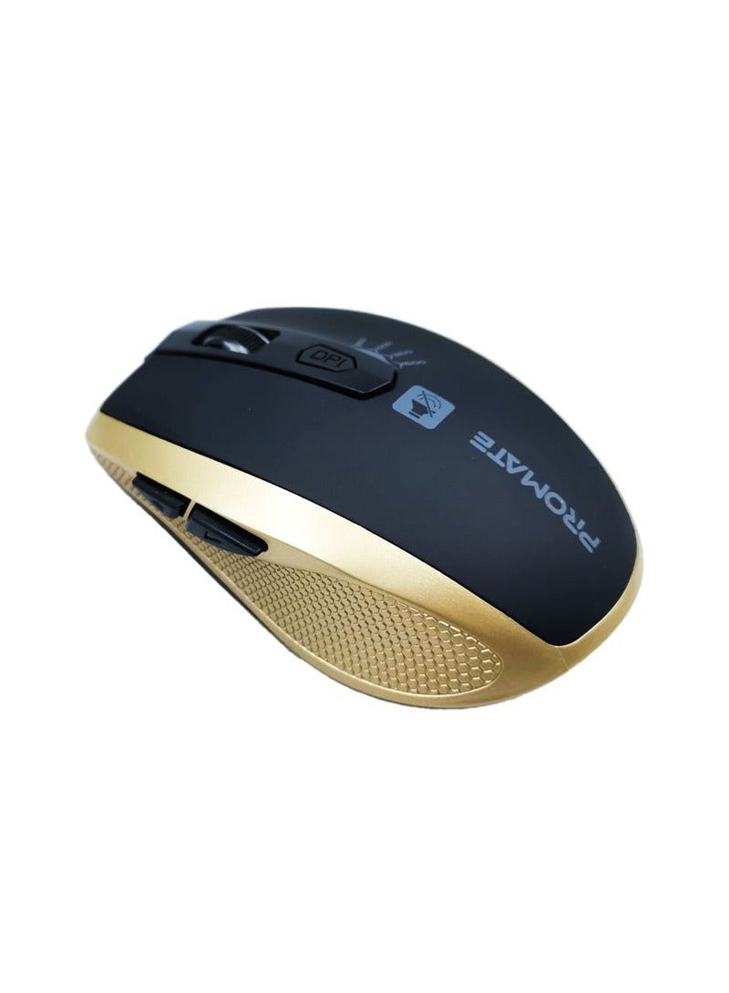 PROMATE Breeze Silent  streamlined Wireless Mouse Gold Color  - Image 4