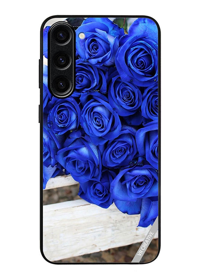 VR CREATIVE Protective Case Cover For Samsung Galaxy S23 Plus Blue Flower Design Multicolour - Image 1