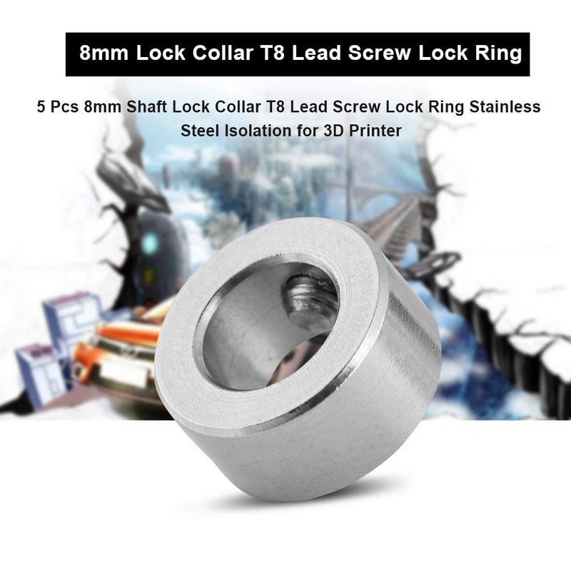 5 Pcs 8mm Shaft Lock Collar T8 Durable Lead Screw Lock Ring Stainless Steel Isolation For 3D Printer - Image 5