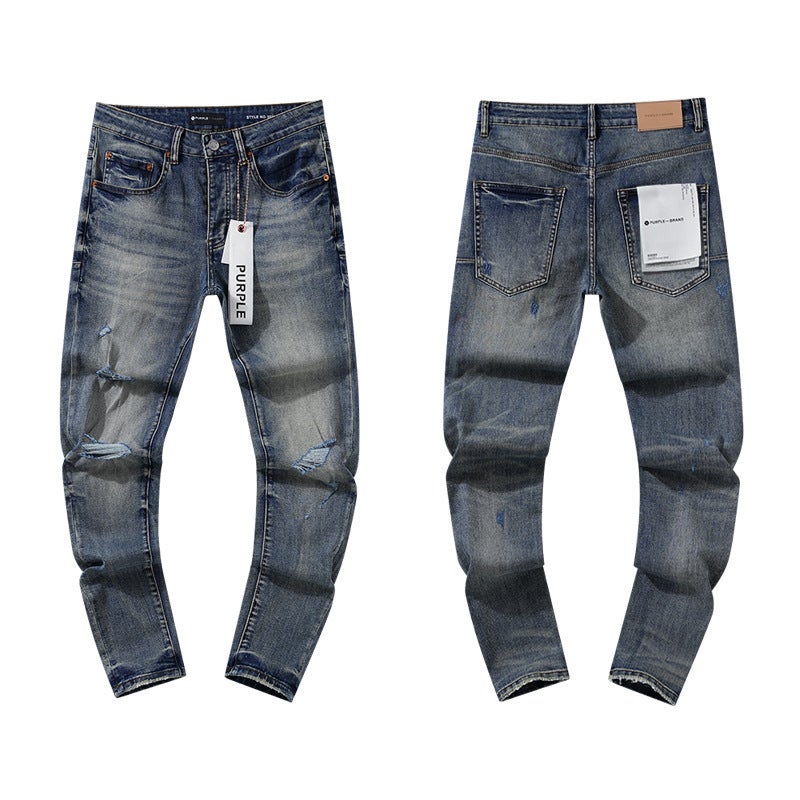 24 Trendy Brand Amri Embroidered Ripped Patch Casual Denim Pants For Men And Women High Street Distressed Jeans - Image 5