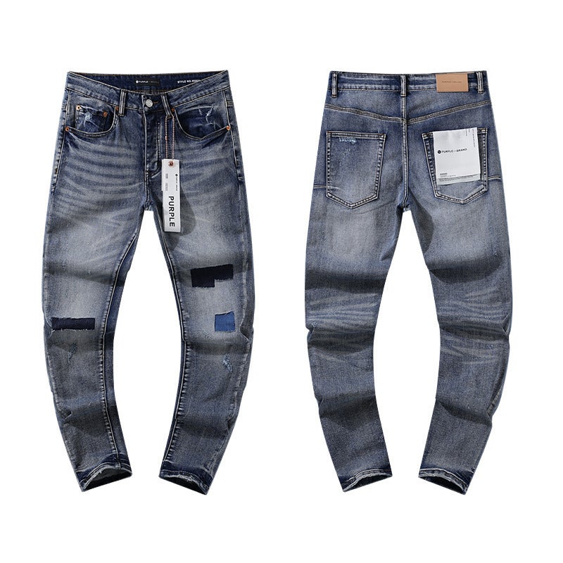 24 Trendy Brand Amri Embroidered Ripped Patch Casual Denim Pants For Men And Women High Street Distressed Jeans - Image 4