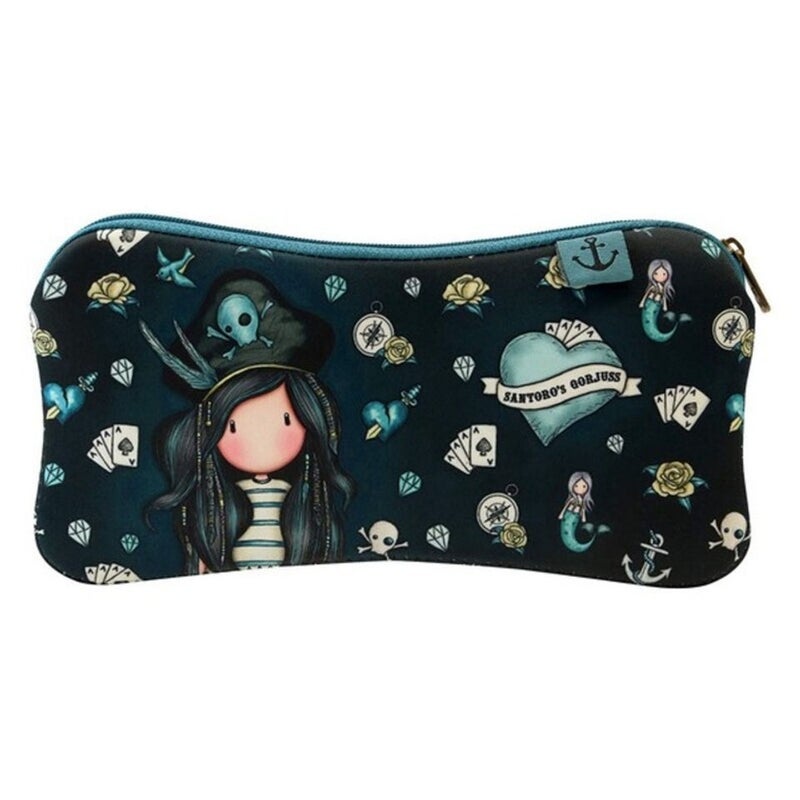 SANTORO Neoprene Pencil Case - Black Pearl 271Gj40