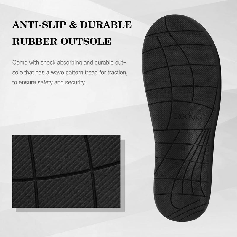 ERGOfoot Orthotic Slippers with Arch Support for Plantar Fasciitis Pain Relief, Comfortable Orthopedic Clog House Shoes with Indoor Outdoor Anti-Skid Rubber Sole - Image 5