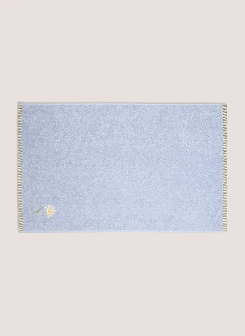 ماتلان Blue Daisy Embroidered Hand Towel