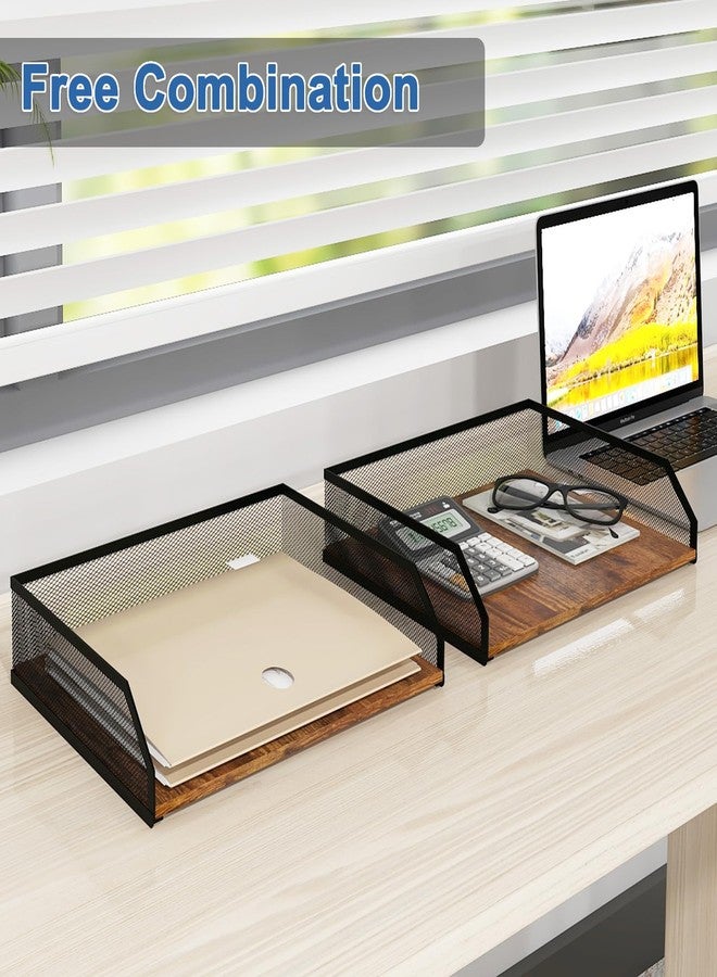 Natwind 2-Tier Stackable Paper Tray, Metal Mesh Desktop Organizer, Paper Sorter, Letter Trays,File Document Storage Rack for for Home, Office, School (Retro) - Image 5