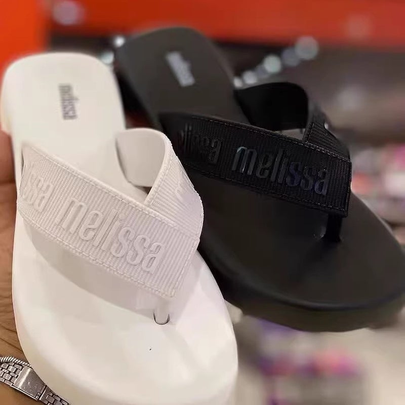 Melissa Women'S Sandals Fashionable Casual Outer Wear Flat Slippers Flip-Flops Thick-Soled Heightened Jelly Shoes - Image 2