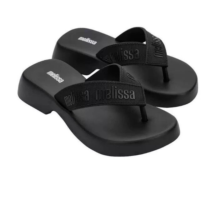 Melissa Women'S Sandals Fashionable Casual Outer Wear Flat Slippers Flip-Flops Thick-Soled Heightened Jelly Shoes - Image 3