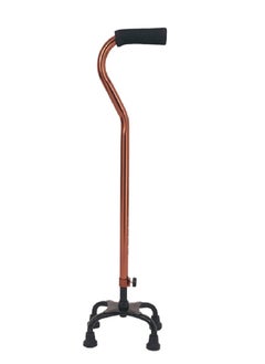 STARMED StarMed Bronze Curved Handle 4 Legs aWalking Stick, Adjustable Height, Strong Base with 4 Legs, Walking Assistance Walker stick  - Image 1