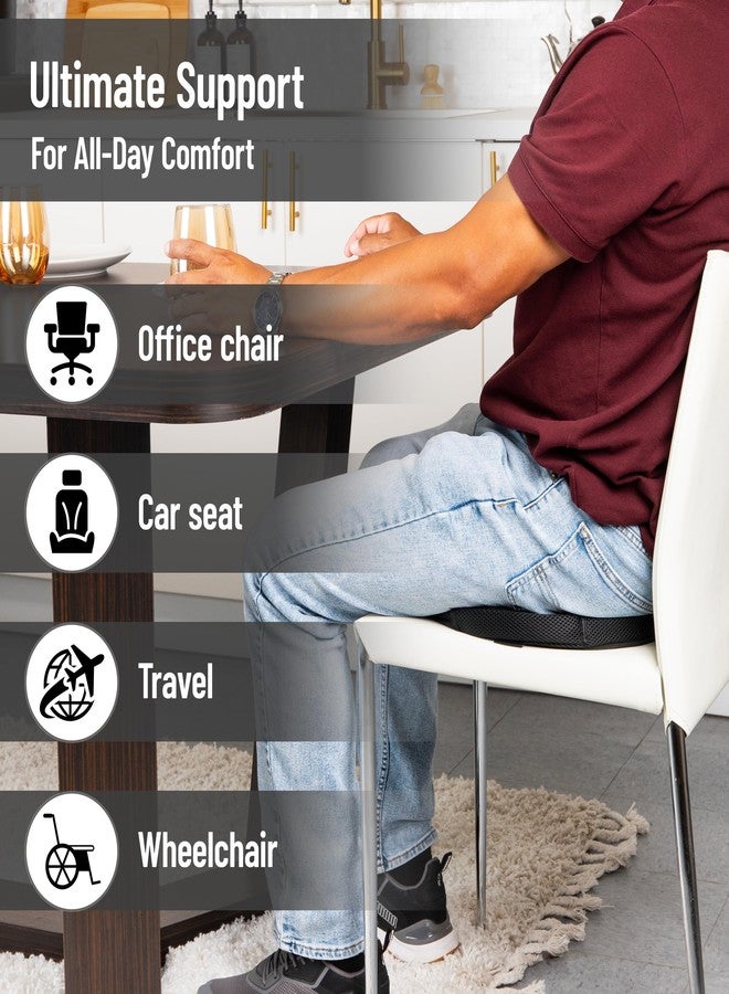 Mind Reader Donut Pillow Seat Cushion with Air-Cloud Technology, Tailbone, Hemorrhoid, Pregnancy Relief, Black - Image 4