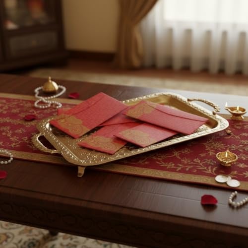Krisah® Pack of 50 pcs Red Sagan/Cash/Gift Paper Envelopes (50, Red) - Image 2