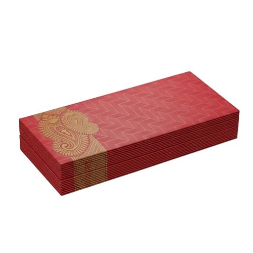Krisah® Pack of 50 pcs Red Sagan/Cash/Gift Paper Envelopes (50, Red) - Image 1