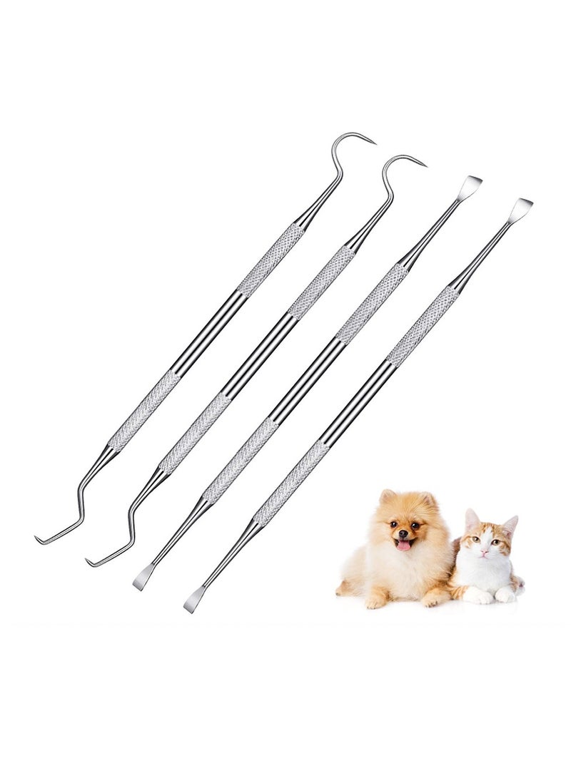 4 Pieces Pet Tooth Scaler and Scraper Set  Stainless Steel Pet Teeth Cleaning Tool Tartar Remover for Dogs Cats - Image 1