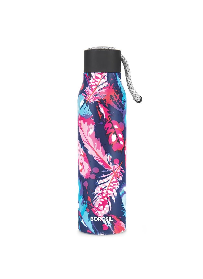 BOROSIL Borosil Hydra Aquasoul Vibrant 600 ml Stainless Steel Water Bottle | Double Wall Vacuum Insulated Flask, Leakproof, Wide Mouth with Strap | 12 Hours Hot & Cold | 1 Year Warranty  - Image 2