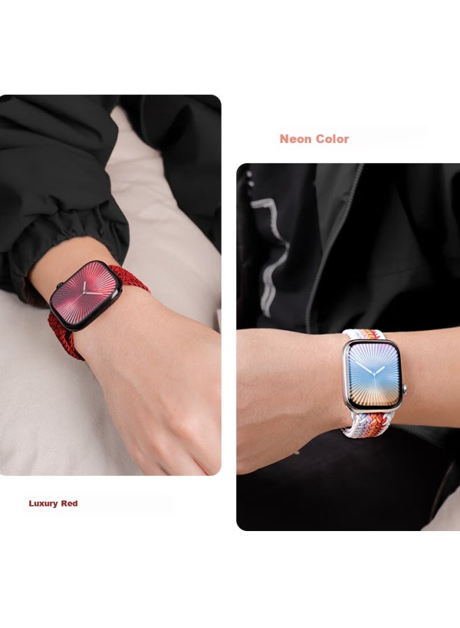 Mssm Nylon Woven Magnetic Strap For Apple Watch S11/10/9 Iwatch Se3/ultra3 - Black Chocolate Color 44/45/46/49mm - Image 4