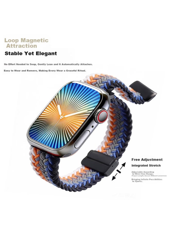 Mssm Nylon Woven Magnetic Strap For Apple Watch S11/10/9 Iwatch Se3/ultra3 - Black Chocolate Color 44/45/46/49mm - Image 2