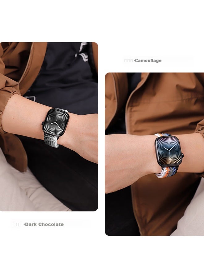 Mssm Nylon Woven Magnetic Strap For Apple Watch S11/10/9 Iwatch Se3/ultra3 - Black Chocolate Color 44/45/46/49mm - Image 3