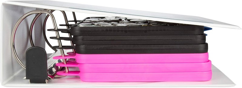 SCS Direct Enamel Pin Display Pages (6 PK) - Display and Trade Your Disney Collectible Pins in Any 3-Ring Binder - Pages Lay Flat with Pinbacks and NO Sagging! (Black/Pink - Pins Not Included) - Image 4