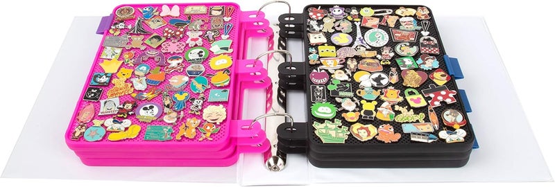 SCS Direct Enamel Pin Display Pages (6 PK) - Display and Trade Your Disney Collectible Pins in Any 3-Ring Binder - Pages Lay Flat with Pinbacks and NO Sagging! (Black/Pink - Pins Not Included) - Image 5