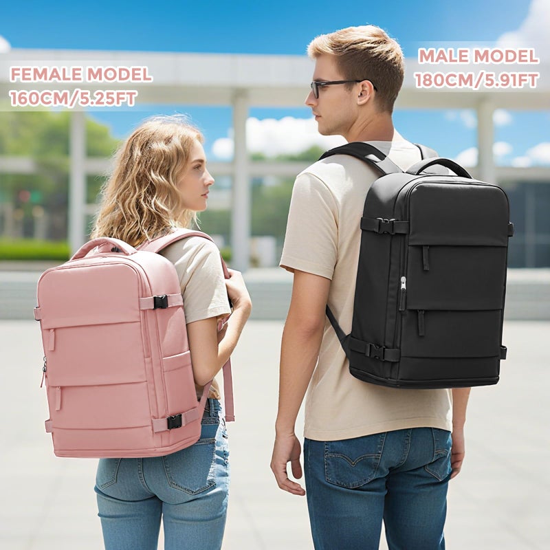 coowoz Large Travel Backpack For Women Men,Carry On Backpack,Hiking Backpack Waterproof Outdoor Sports Rucksack Casual Daypack Travel Essentials Pink - Image 5