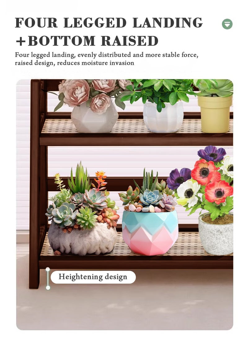 هومار كيت منظم لمحطة القهوة بمظهر خوص من طبقتين، حامل أكواب من الخيزران على سطح الطاولة، رف لطاولة المطبخ لإكسسوارات بار الشاي والقهوة، حامل ماتشا، عرض الأكواب، رف تخزين التوابل - Image 4