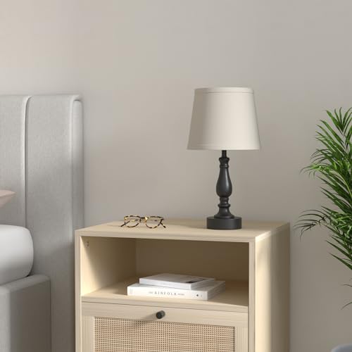EJIAXIN Lamps for Bedroom Set of 2,Touch Bedside Table Lamp with USB C+A Ports,Dimmable Nightstand Lamps with Round Fabric Linen Lampshade for Living Room Reading Bed Side End Table,Bulbs Included - Image 2